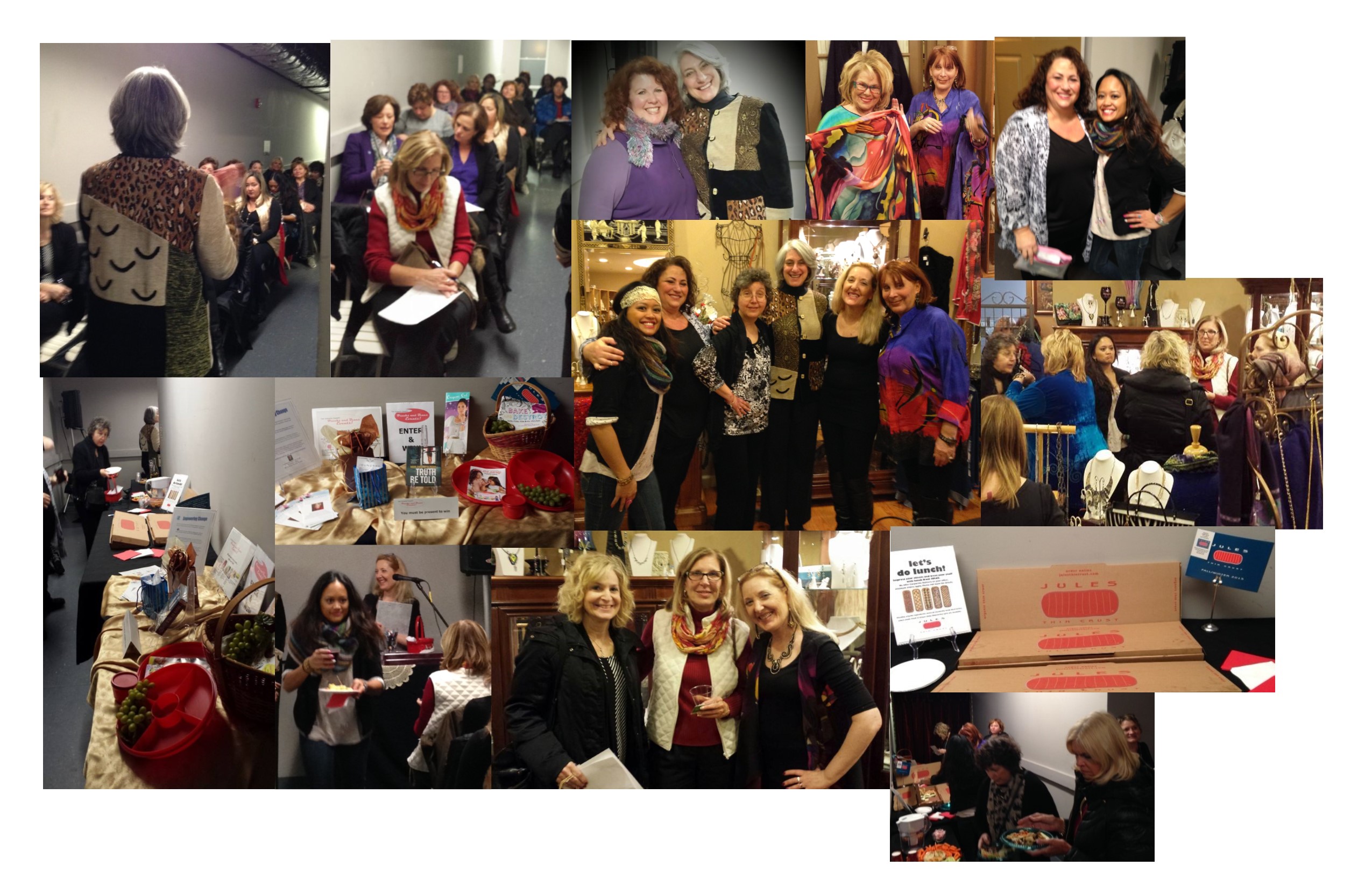 Aenigma of Collingswood has the best accessories anywhere, and Barbara Berman of BB's Clutter Solutions taught us how to keep them organized. Plus, delicious organic pizza by Jules Thin Crust of Cherry Hill. Great Girls' Night Out!