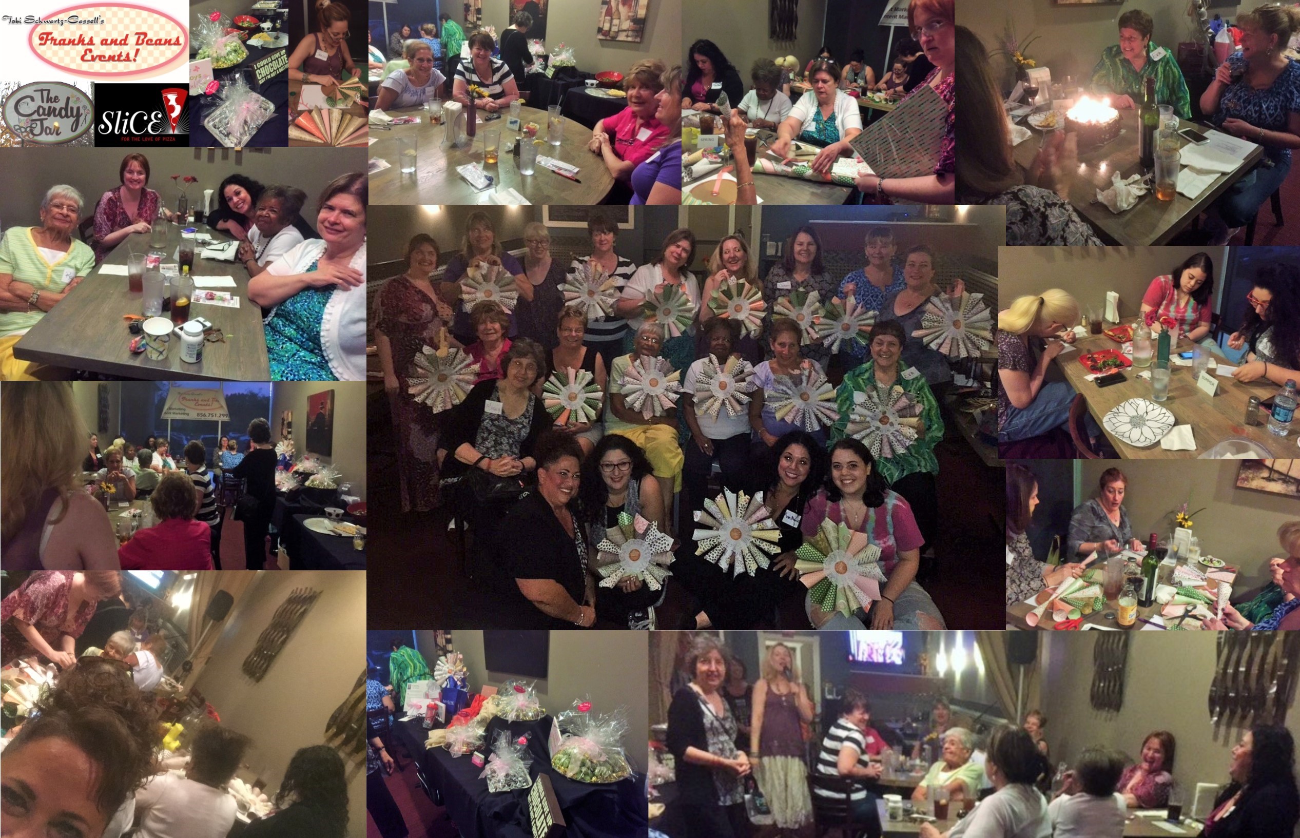 Such cute wreaths! Designer Instructor Amy Ettelson led this fun Crafting Dinner. Lots of fun, friendship and delicious food plus prizes and a Chocolate Buffet from sponsor The Candy Jar of Collingswood.