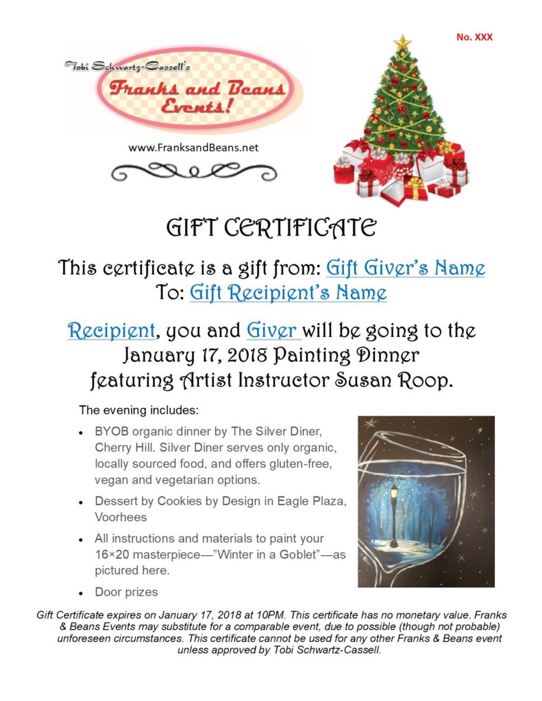 Gift her a Gift Certificate to a Painting Dinner