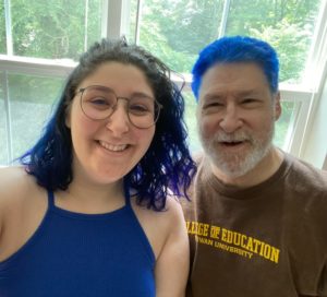 Stan and Jardin with blue hair