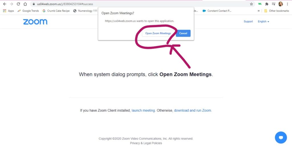 Open Zoom meetings